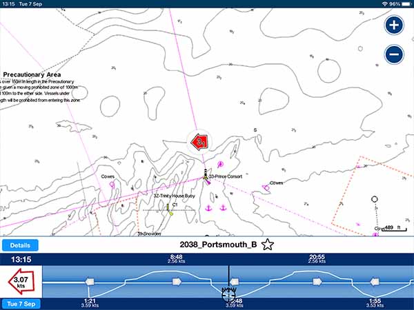 Current data within the Navionics Boating App