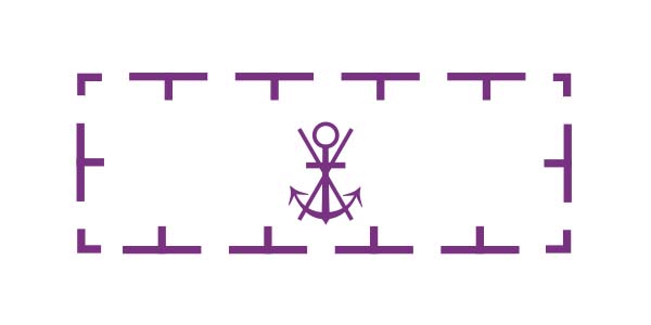 Anchoring prohibited symbol from a nautical chart