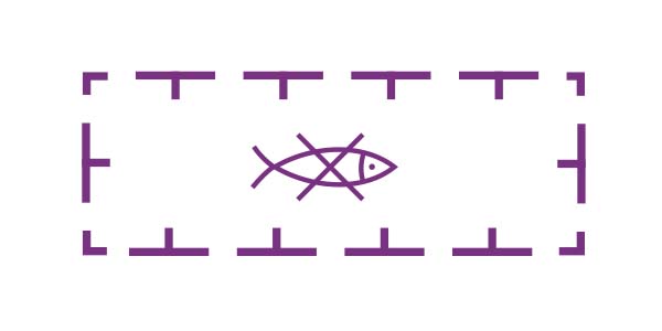 Fishing prohibited symbol from a nautical chart