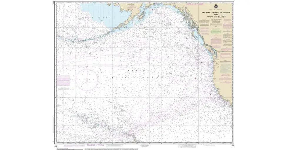 small scale chart showing an entire ocean